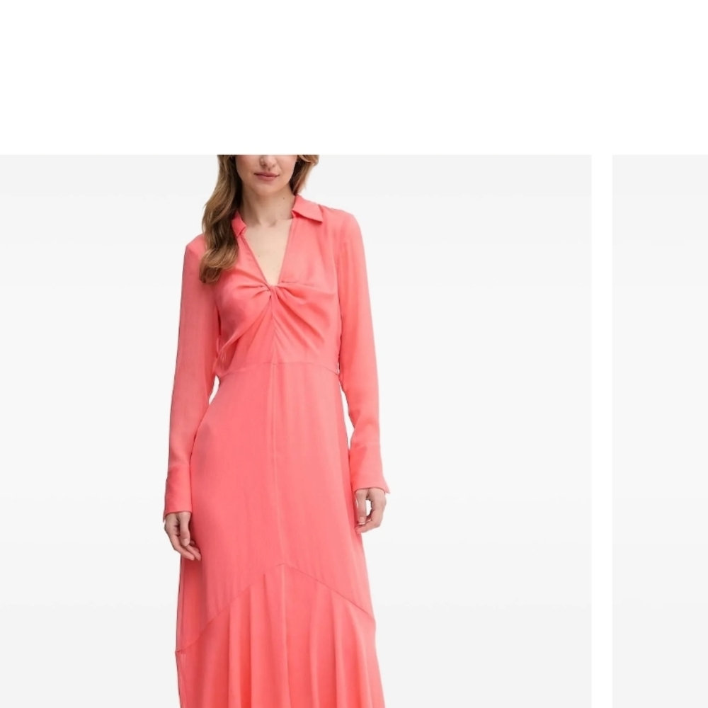 DKNY Vibrant Pink Long Sleeve Dress